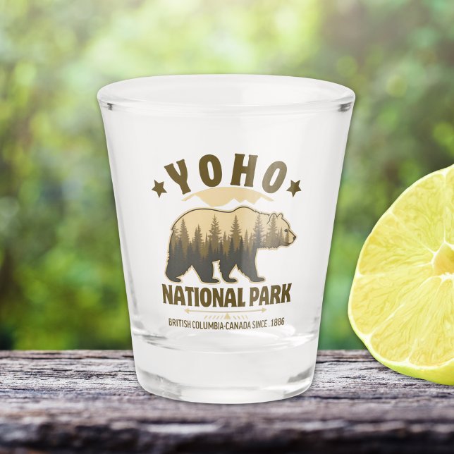 Vintage Yoho Bear Design – British Columbia Shot Glass (Creator Uploaded)