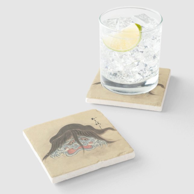Vintage Yokai Otoroshi- Japanese Monster Stone Coaster (Side)