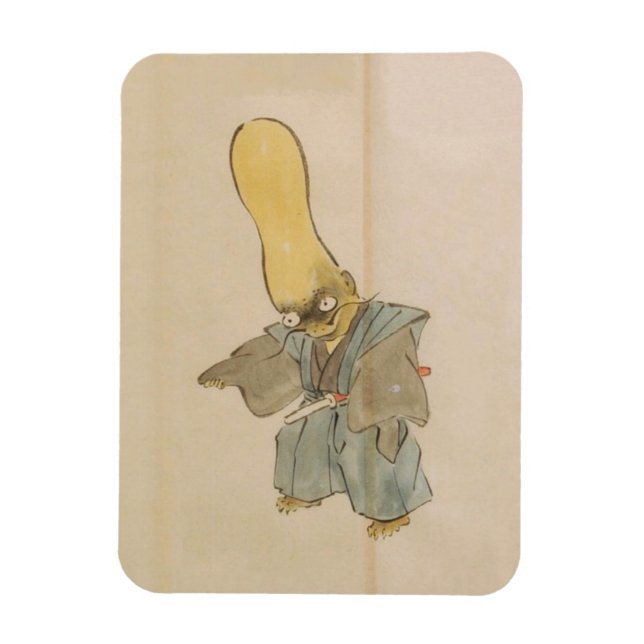 Vintage Yokai Swordsman Magnet (Vertical)