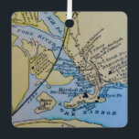 Vintage York Harbour Map Ornament<br><div class="desc">A vintage postcard map of York Harbour Maine repurposed on a metal ornament..</div>