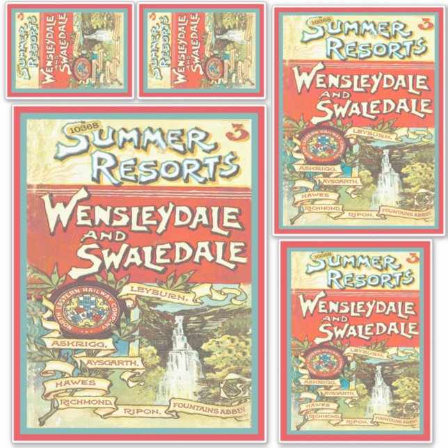 Vintage Yorkshire Railroad Tourist Guide Art Set (Front)