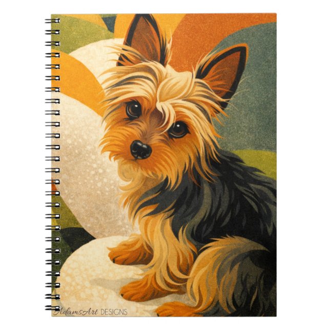 Vintage Yorkshire Terrier Art Notebook (Front)