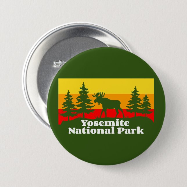 Vintage Yosemite 3 Inch Round Button (Front & Back)