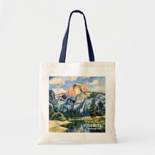 Vintage Yosemite Half Dome Vibrant Van Gogh Custom Tote Bag
