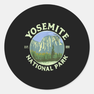 Vintage Yosemite National Park Ca California Hikin Classic Round Sticker
