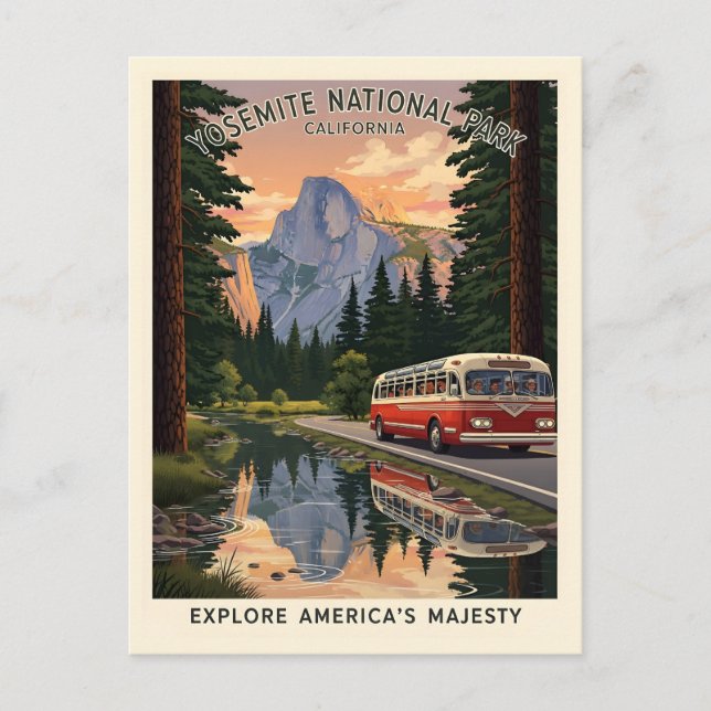 Vintage Yosemite national park Postcard (Front)