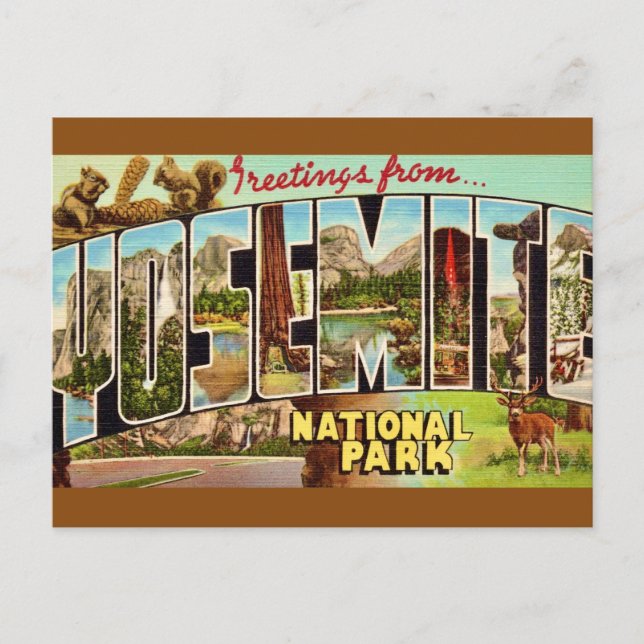Vintage Yosemite National Park Postcard (Front)