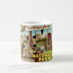 Vintage Yosemite National Park Postcard Coffee Mug<br><div class="desc">A colourful retro postcard greeting from Yosemite National Park in California repurposed!</div>
