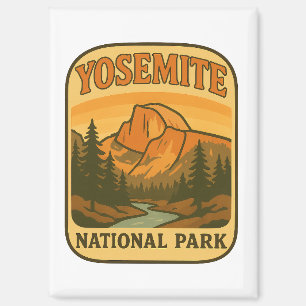 Vintage Yosemite National Park Retro Half Dome Magnet