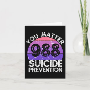 Vintage You Problem 988 Suicide Prevention Awarene Card