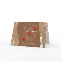 Vintage you won my heart tic-tac-toe game
