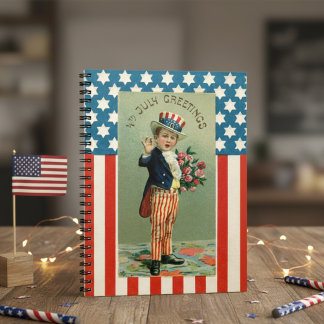 Vintage Young Uncle Sam 4th of July Notebook