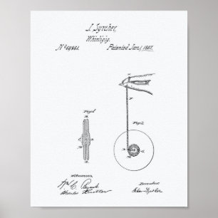 Vintage Yoyo 1867 Patent Art White Paper Poster
