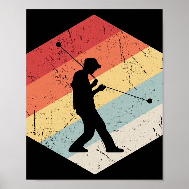 Vintage Yoyo Player Colourful Retro Poster (Front)