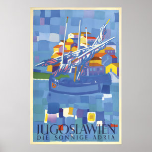 Vintage Yugoslavia Travel Poster The sunny