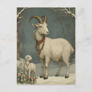 Vintage Yule Chèvre, Bonne Carte Yuletide
