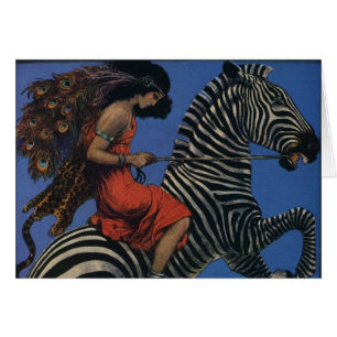 Vintage Zebra Art Nouveau Femme