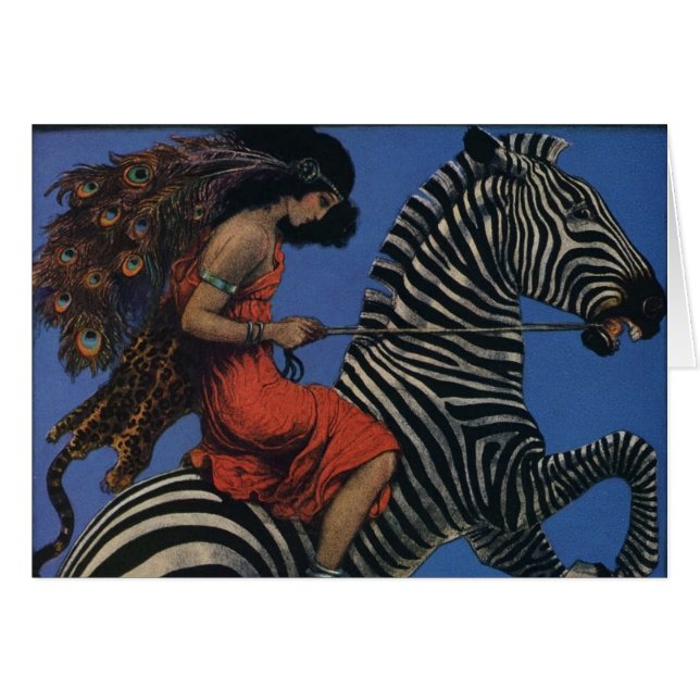 Vintage Zebra Art Nouveau Femme (Devant horizontal)