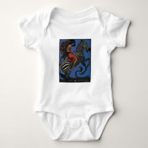 Vintage Zebra Art Nouveau Woman Life 1922 Baby Bodysuit