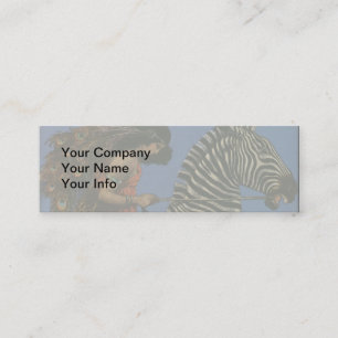 Vintage Zebra Art Nouveau Woman Life 1922 Mini Business Card