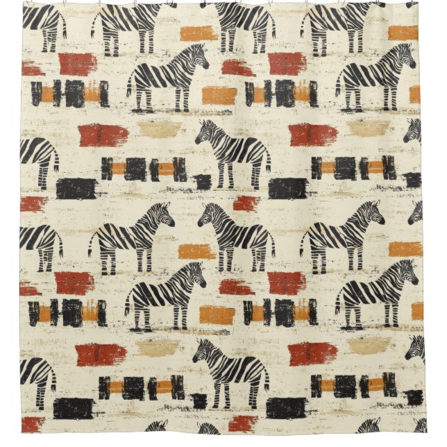 Vintage Zebra Pattern Rustic Boho Safari Print (Front)