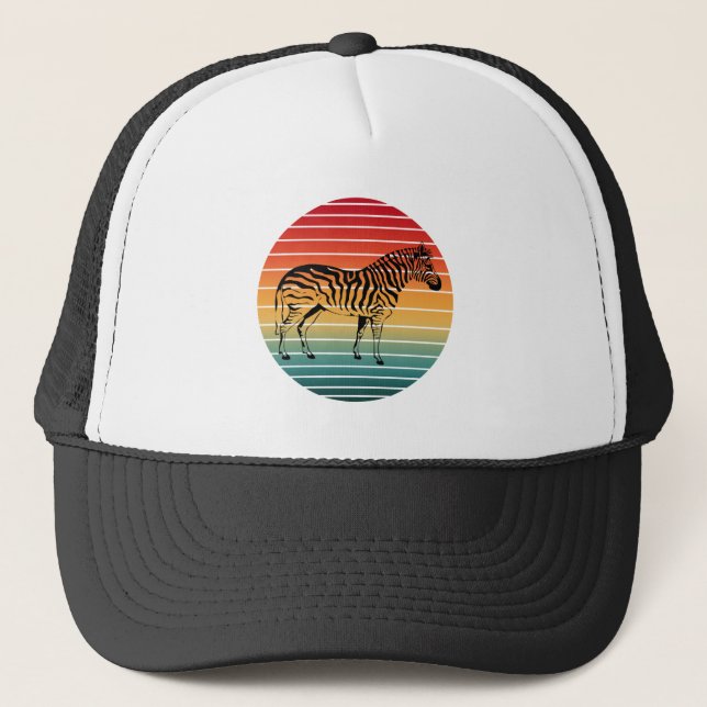 vintage zebra trucker hat (Front)