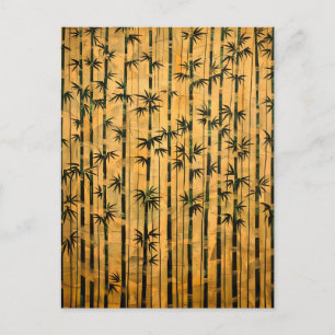 Vintage Zen Forest Bamboo Holiday Postcard