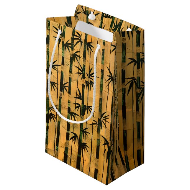 Vintage Zen Forest Bamboo  Small Gift Bag (Front Angled)