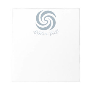Vintage Zen Spiral Mineral Blue with Custom Text Notepad