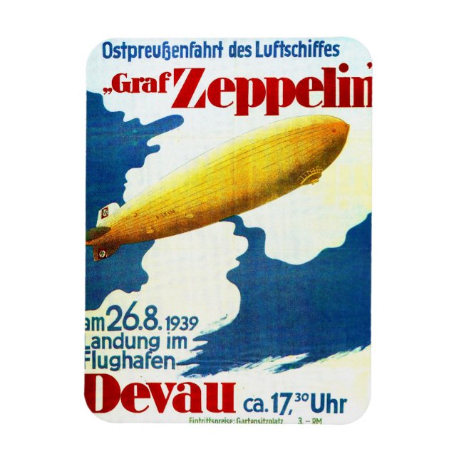 Vintage Zeppelin 1939 Magnet (Vertical)