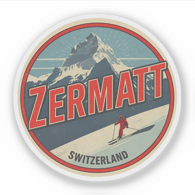 Vintage ZERMATT ski Switzerland nature gifts (Front)