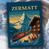 Vintage Zermatt Switzerland Matterhorn Ski Chalet