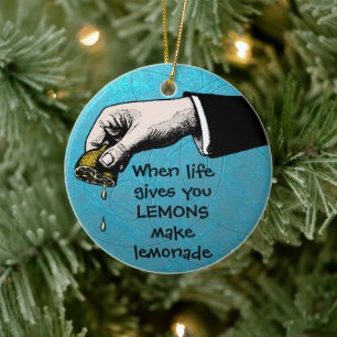 Vintage Zest: Squeeze the Day Ceramic Ornament