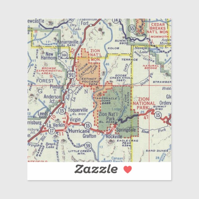 Vintage Zion National Park Map (Sheet)