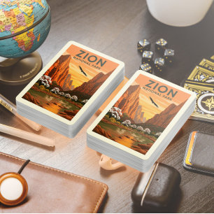Vintage Zion National Park Playing Cards