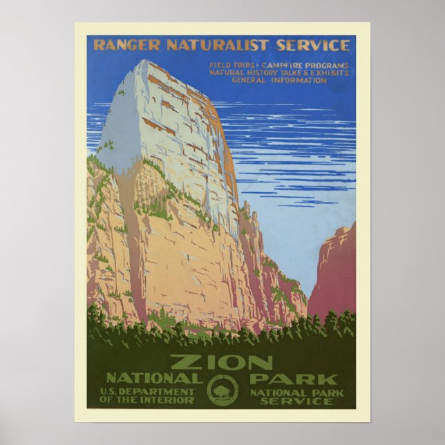 Vintage Zion National Park Poster (Front)