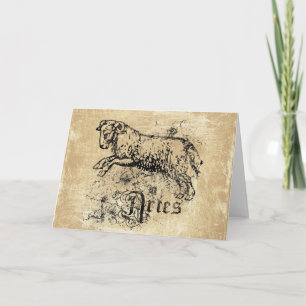 Vintage Zodiac Aries Card
