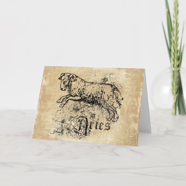 Vintage Zodiac Aries Card (Front)