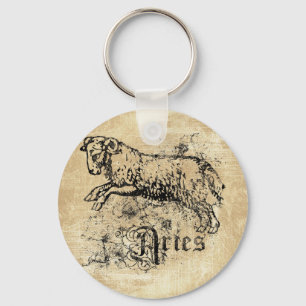 Vintage Zodiac Aries Keychain