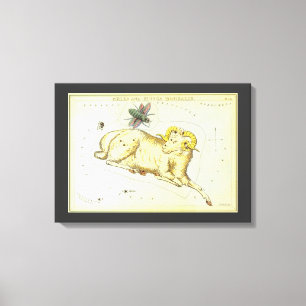 Vintage Zodiac, Astrology Aries Ram Constellation Canvas Print