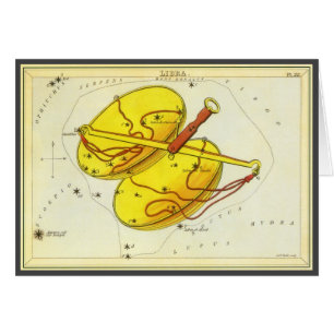 Vintage Zodiac Astrology Libra Scale Constellation