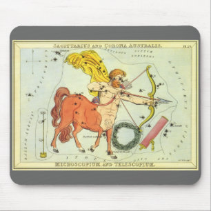 Vintage Zodiac Astrology Sagittarius Constellation Mouse Pad