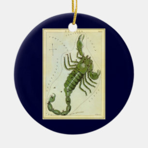 Vintage Zodiac, Astrology Scorpio Constellation Ceramic Ornament