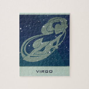 Vintage Zodiac Astrology, Virgo Constellation Jigsaw Puzzle