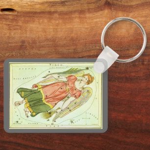 Vintage Zodiac Astrology Virgo Constellation Keychain