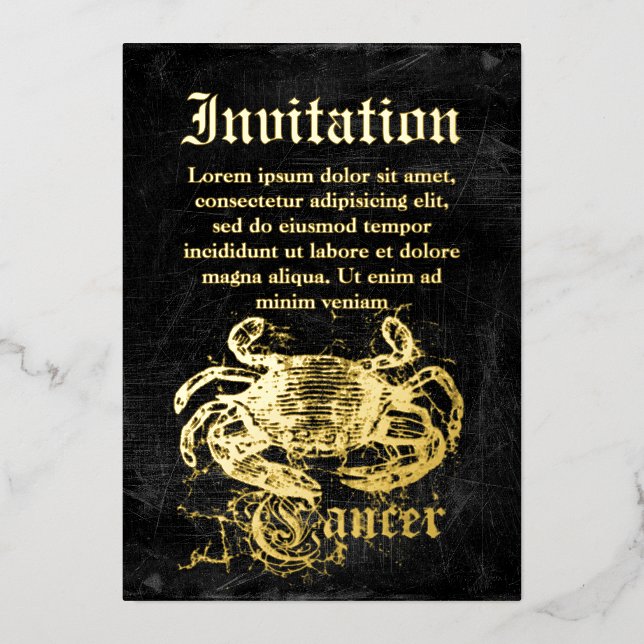 Vintage Zodiac Cancer  (Front)