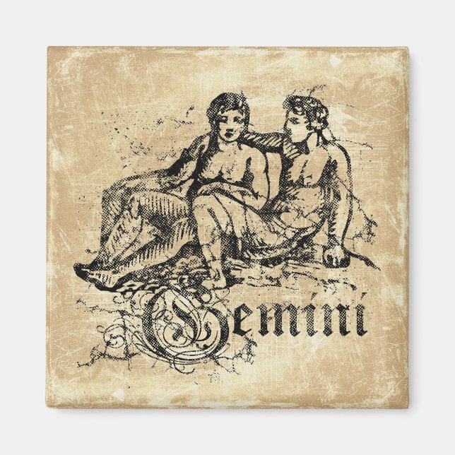 Vintage Zodiac Gemini Magnet (Front)