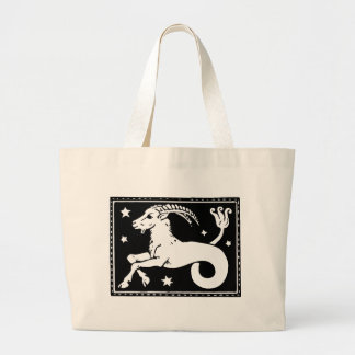 Vintage Zodiac Image Capricorn  Totebag Large Tote Bag