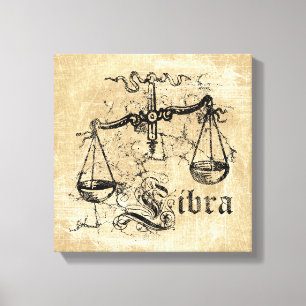 Vintage Zodiac Libra Canvas Print