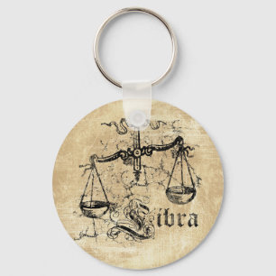 Vintage Zodiac Libra Keychain